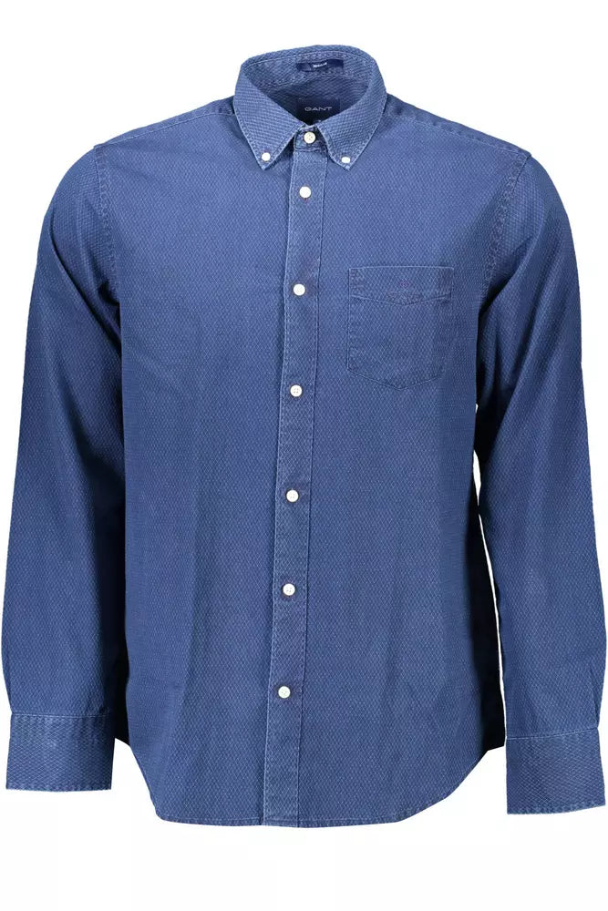 Chemise homme coupe classique en coton bleu Gant