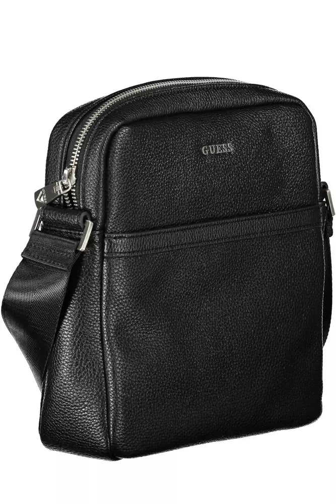 Bolso de hombro elegante negro con detalle de logotipo de Guess Jeans