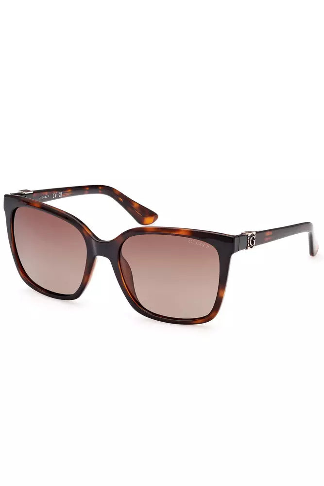 Lunettes de soleil à monture carrée marron Guess Jeans Chic