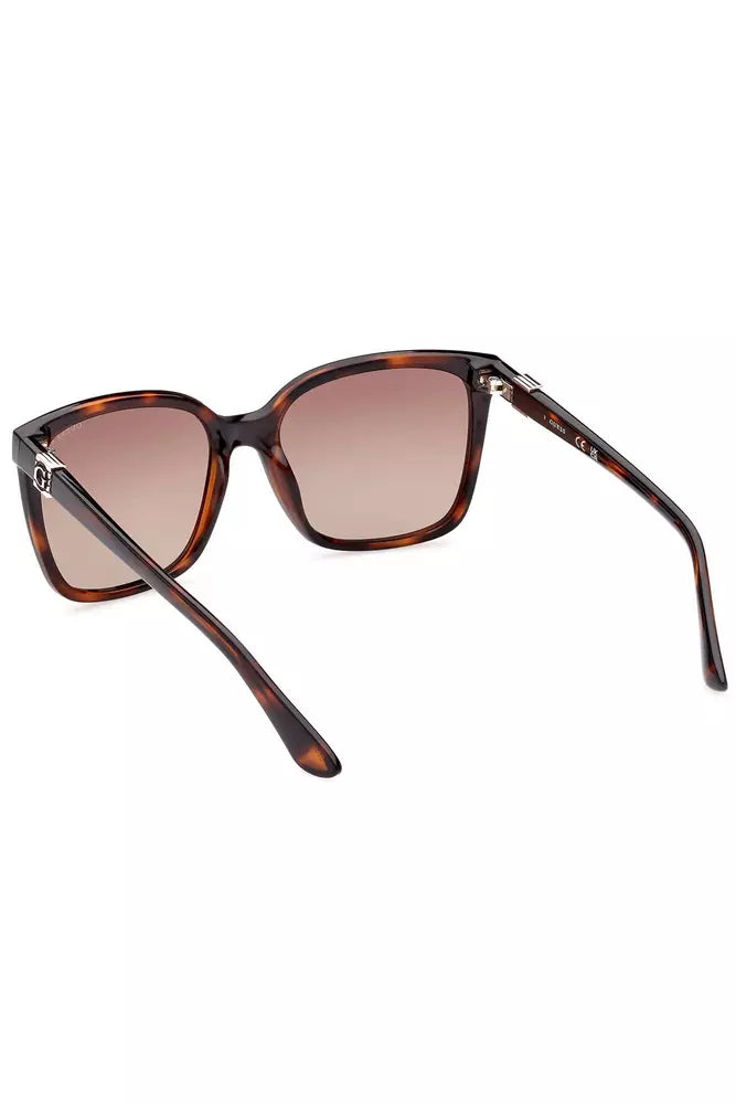 Lunettes de soleil à monture carrée marron Guess Jeans Chic