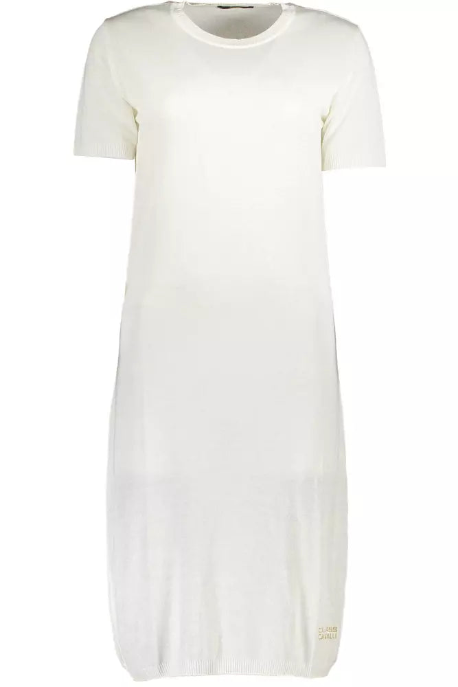 Robe courte blanche brodée Class Chic de Cavalli