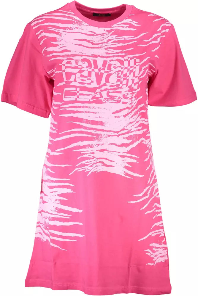 Robe à manches courtes imprimée rose chic de Cavalli Class