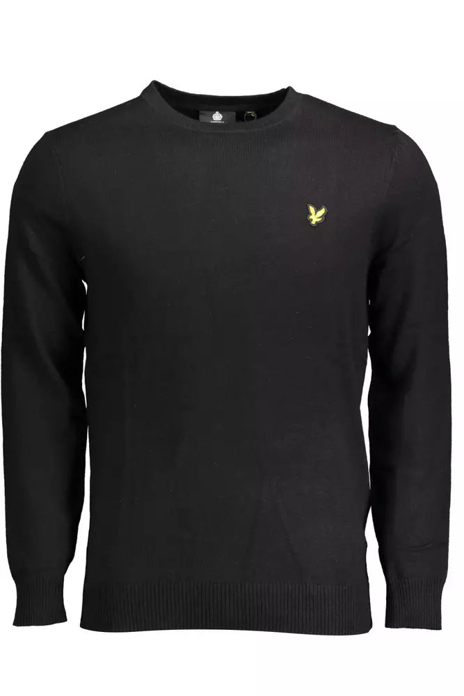 Pull élégant à manches longues en mélange de coton et de laine noir de Lyle &amp; Scott