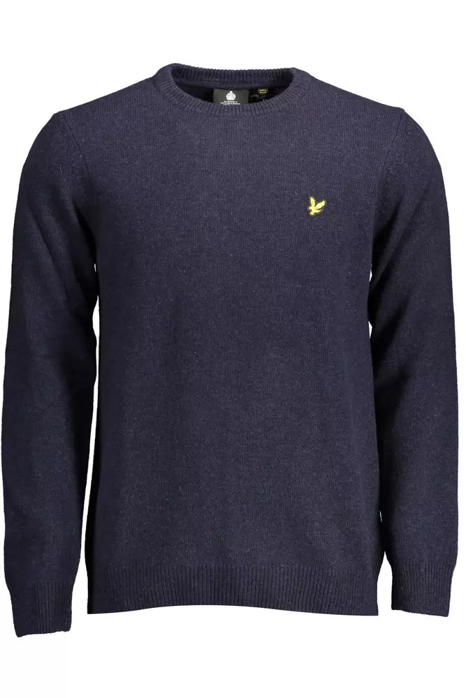 Pull classique en laine mélangée bleue de Lyle &amp; Scott