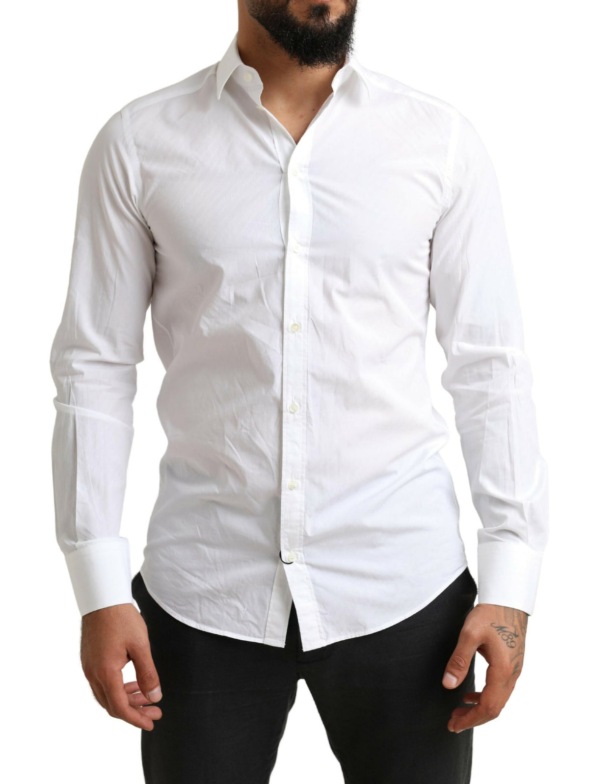 Chemise habillée Martini en coton blanc élégante Dolce &amp; Gabbana