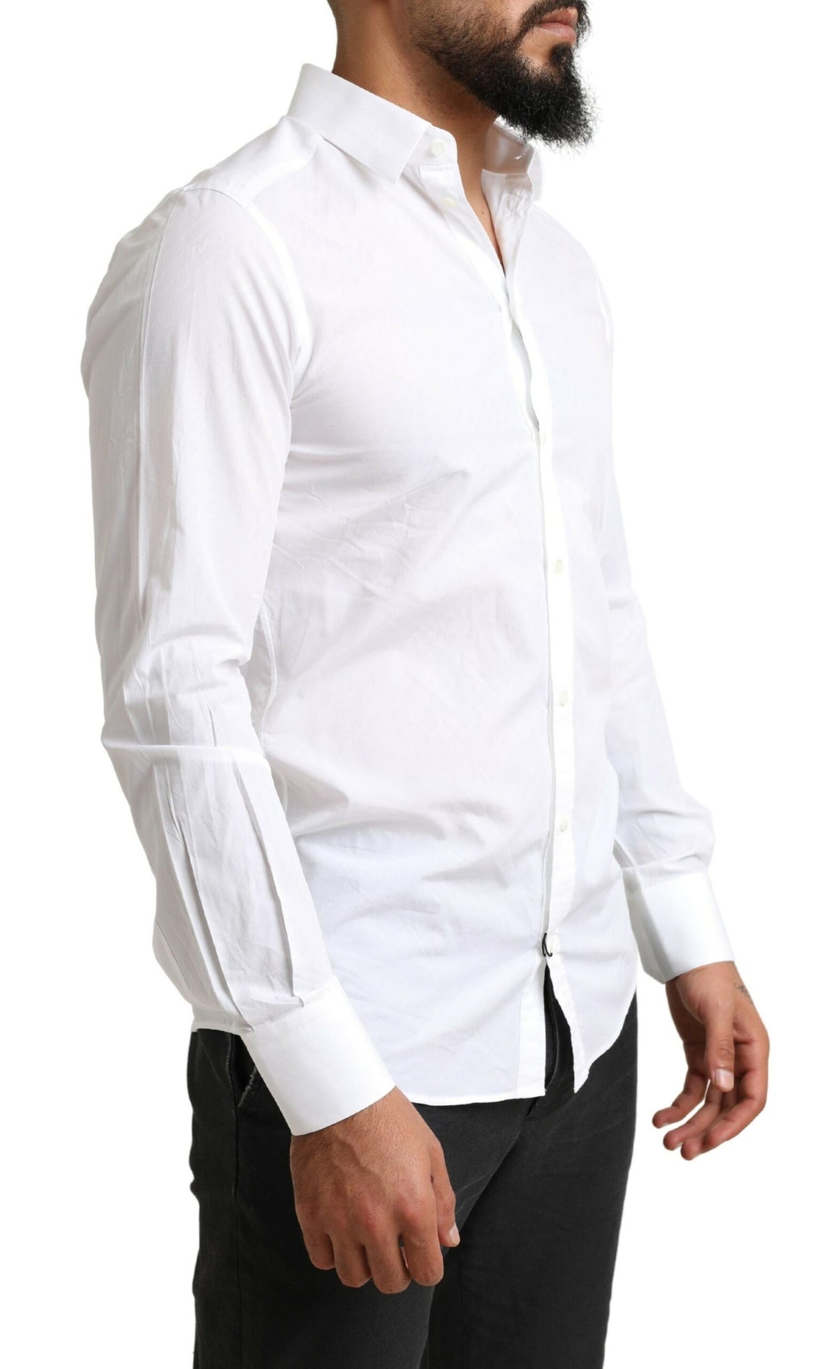 Chemise habillée Martini en coton blanc élégante Dolce &amp; Gabbana