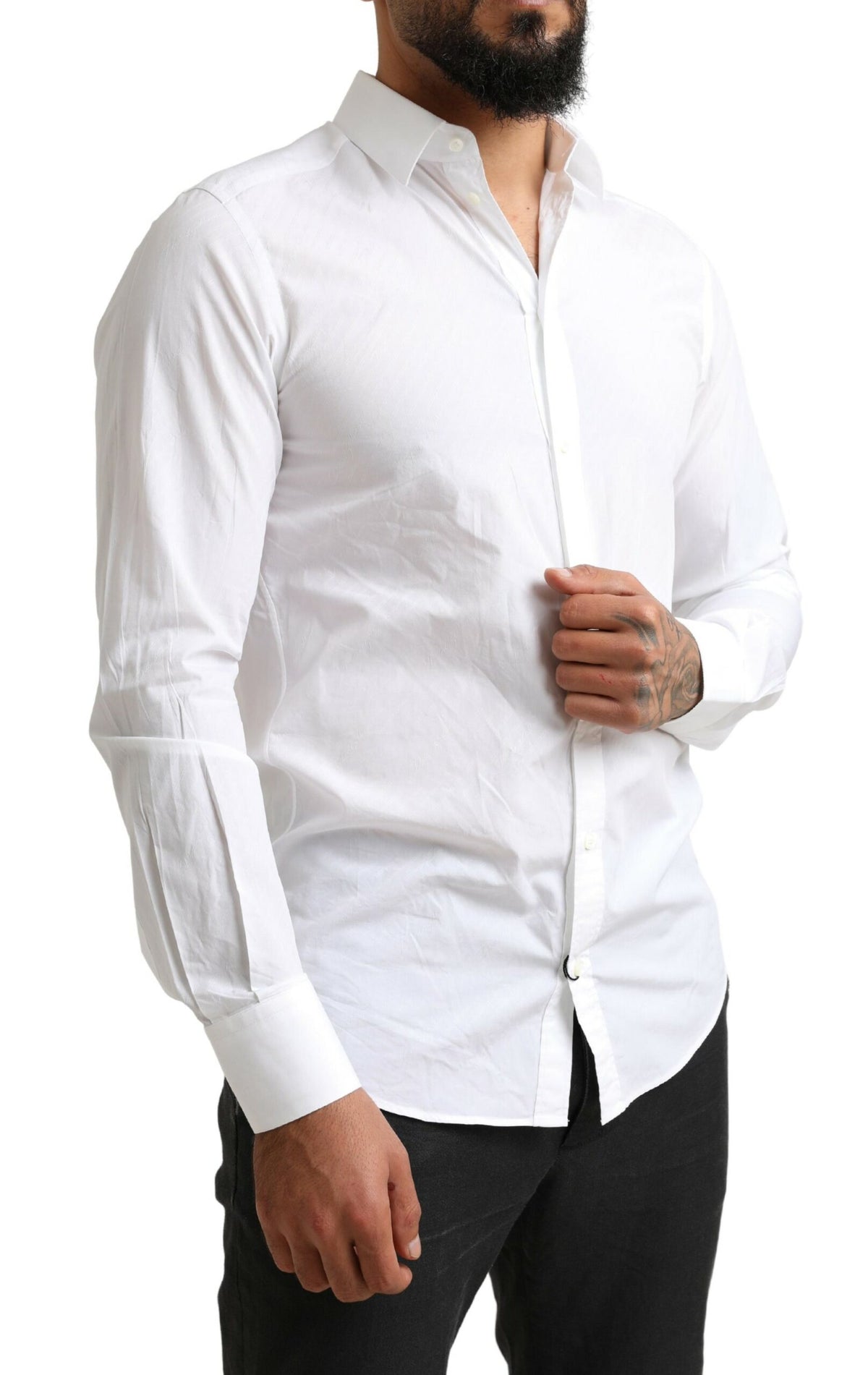 Chemise habillée Martini en coton blanc élégante Dolce &amp; Gabbana