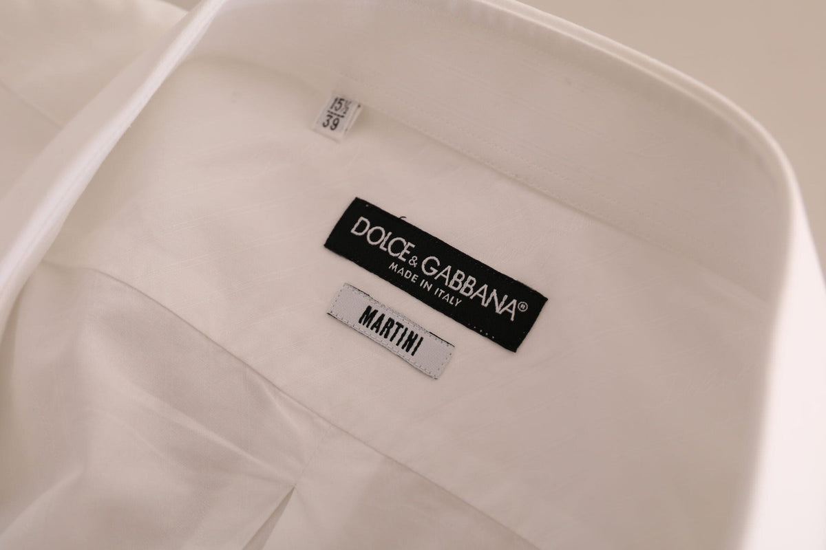 Camisa de vestir elegante de algodón blanco tipo martini de Dolce &amp; Gabbana