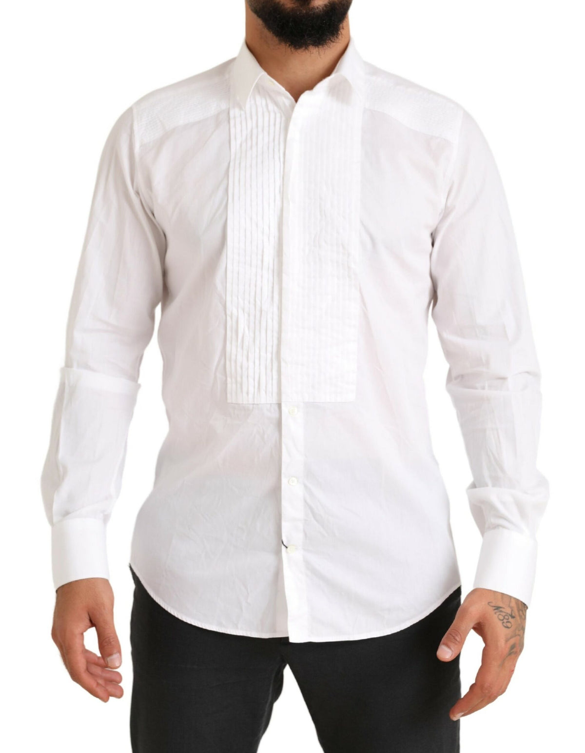 Chemise habillée en coton slim blanche élégante Dolce &amp; Gabbana