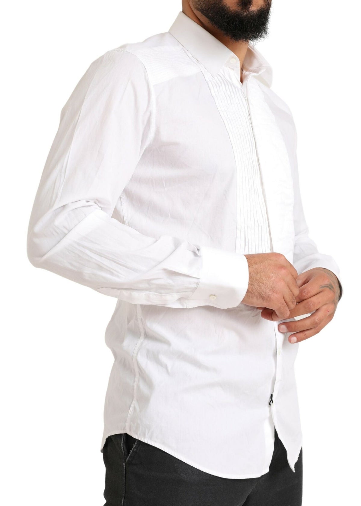 Chemise habillée en coton slim blanche élégante Dolce &amp; Gabbana