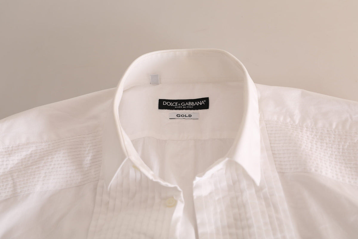 Dolce & Gabbana Elegant White Slim Fit Cotton Dress Shirt