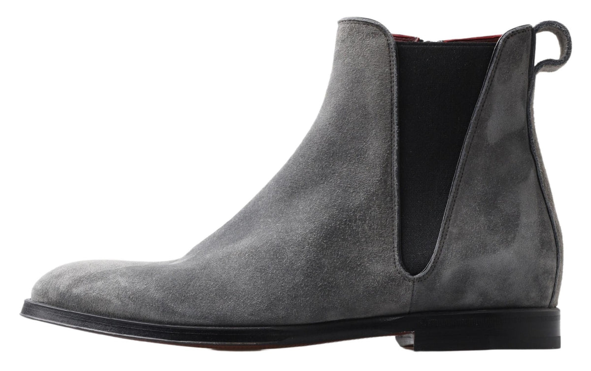 Bottines Chelsea en cuir gris élégantes Dolce &amp; Gabbana