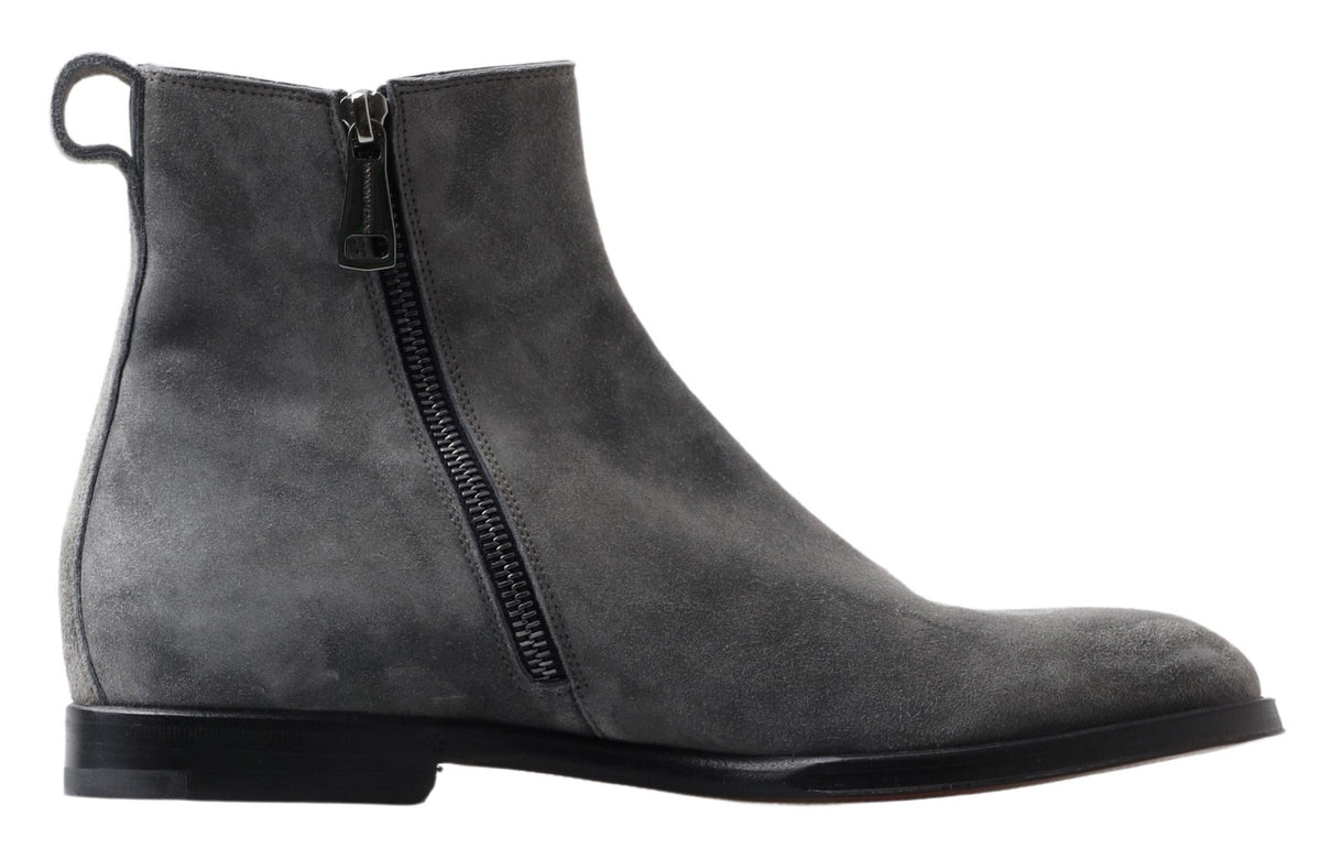 Botas Chelsea de piel gris elegantes de Dolce &amp; Gabbana