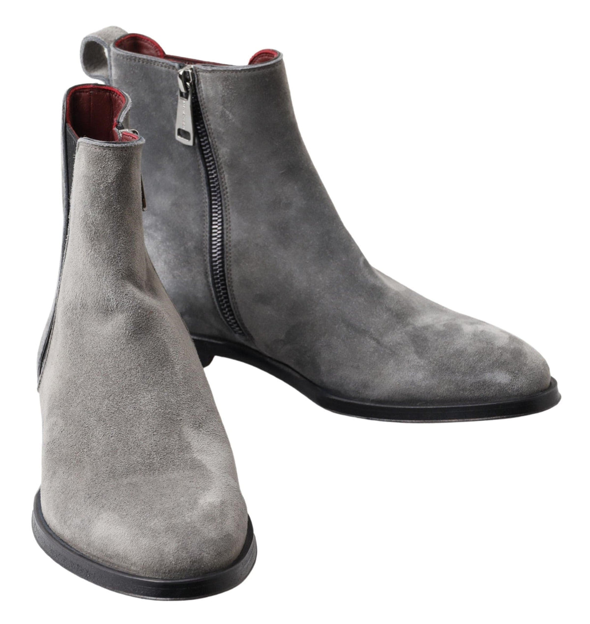 Botas Chelsea de piel gris elegantes de Dolce &amp; Gabbana