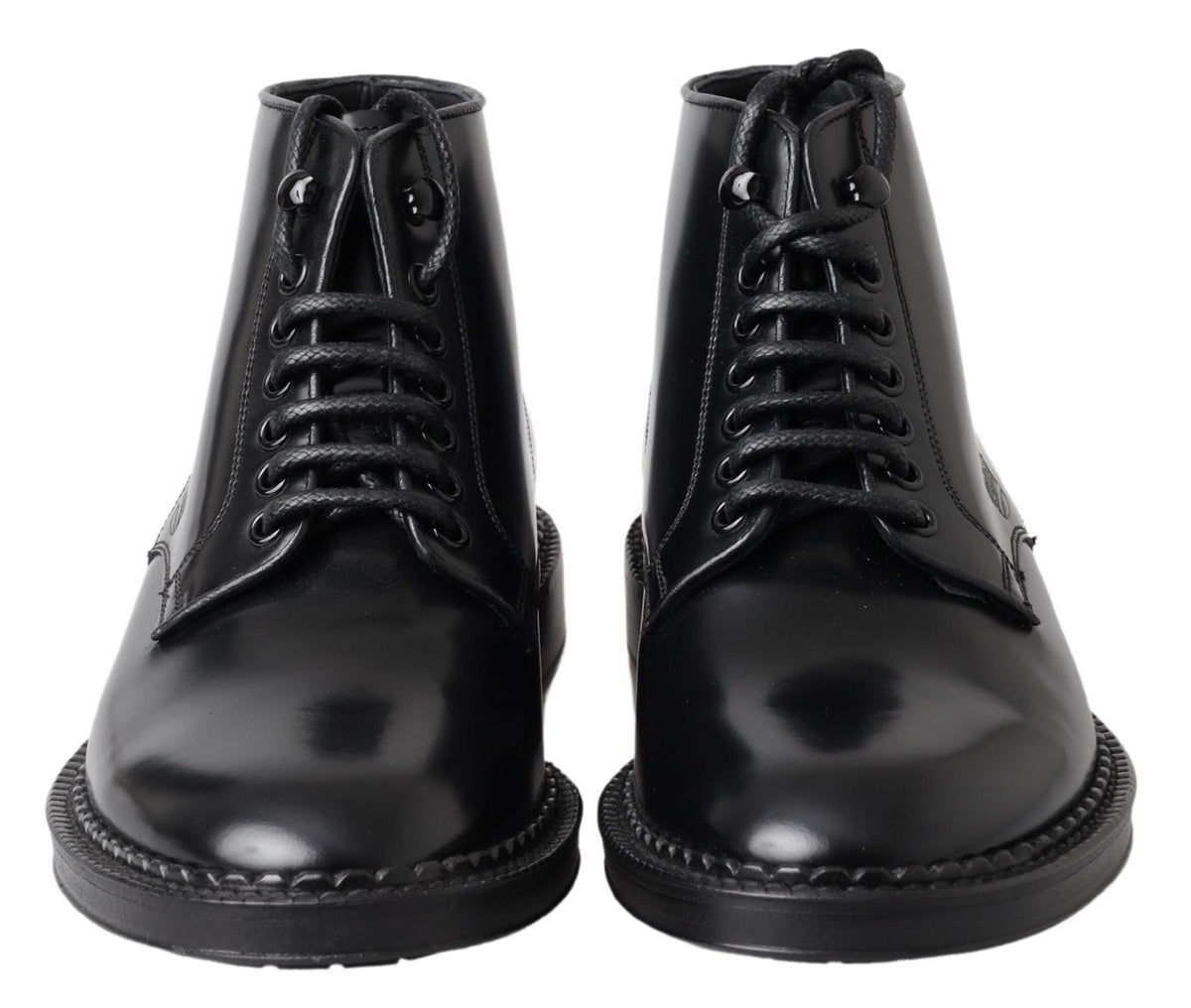 Bottes élégantes en cuir noir pour hommes Dolce &amp; Gabbana