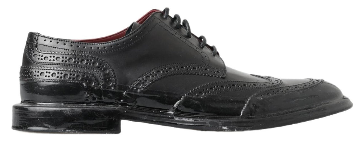 Chaussures Derby élégantes en cuir noir Dolce &amp; Gabbana