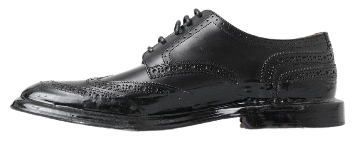 Elegantes zapatos Derby de piel negra de Dolce &amp; Gabbana