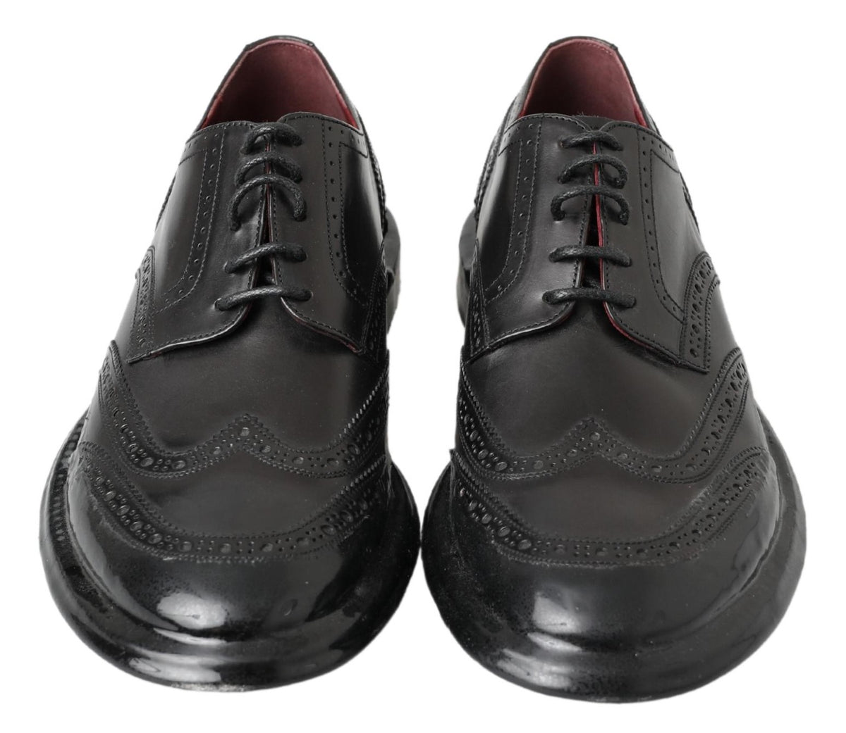 Elegantes zapatos Derby de piel negra de Dolce &amp; Gabbana