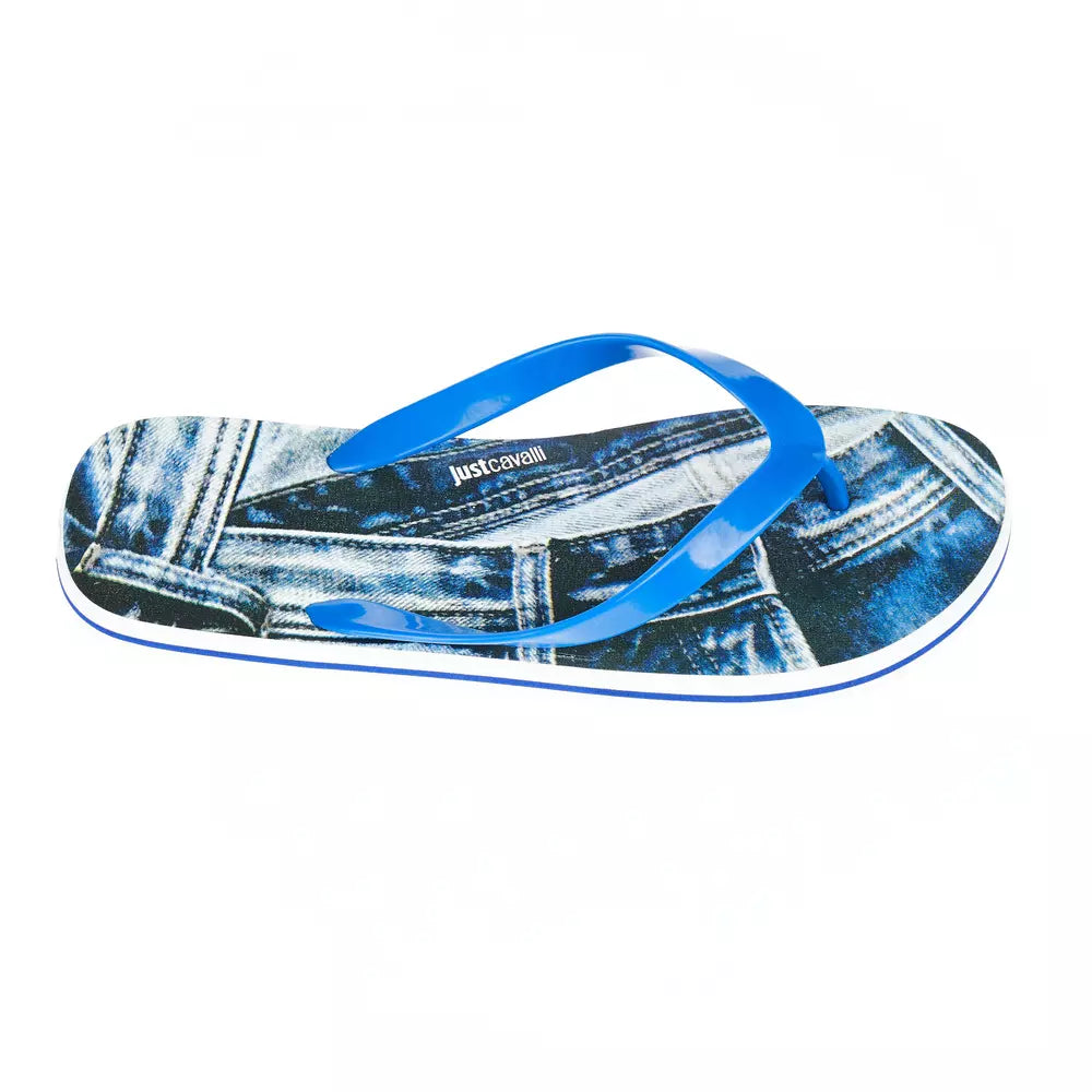 Chanclas azules claras de moda Just Cavalli para hombre