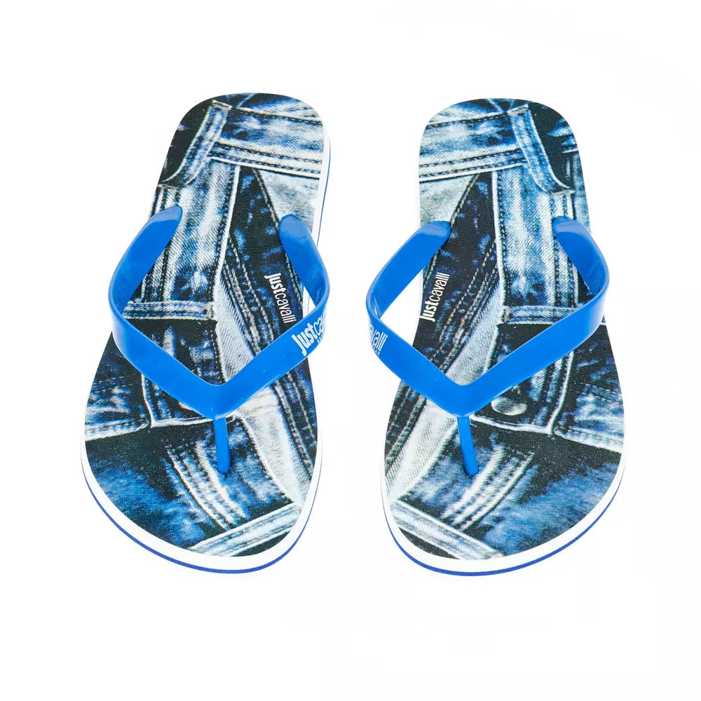 Chanclas azules claras de moda Just Cavalli para hombre