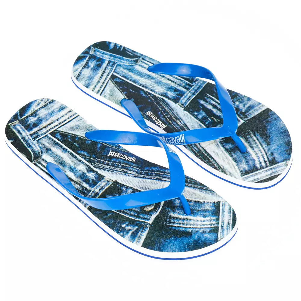 Chanclas azules claras de moda Just Cavalli para hombre