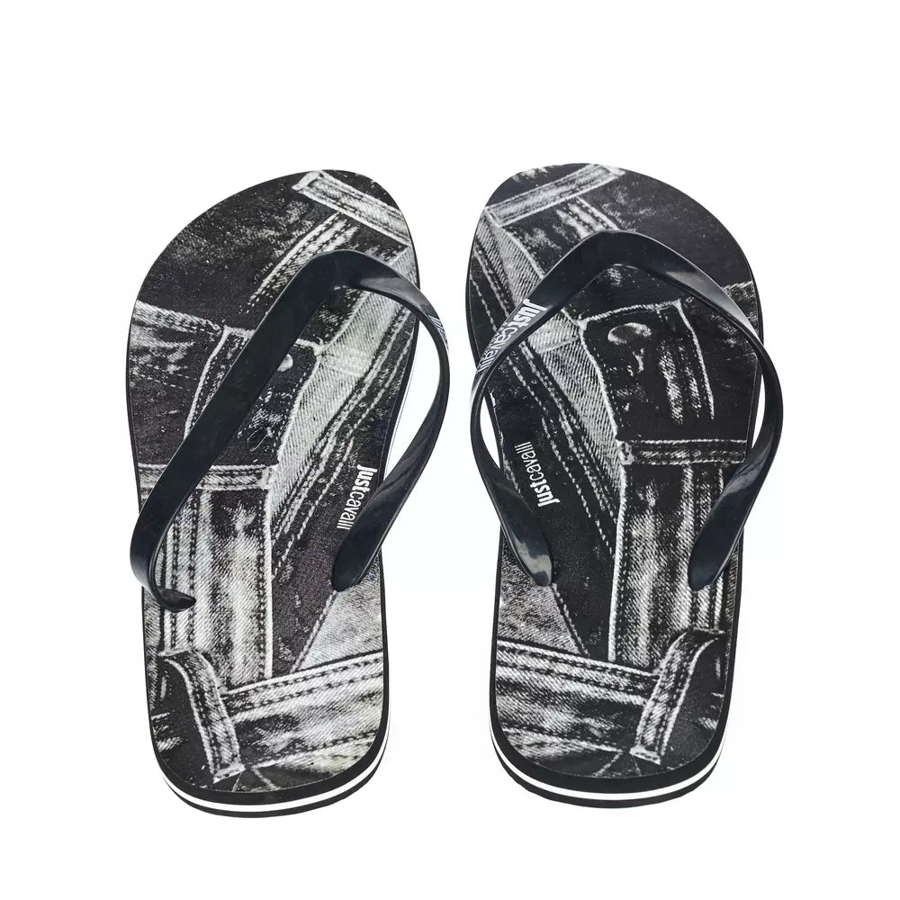 Chanclas elegantes con logotipo negro de Just Cavalli para hombre