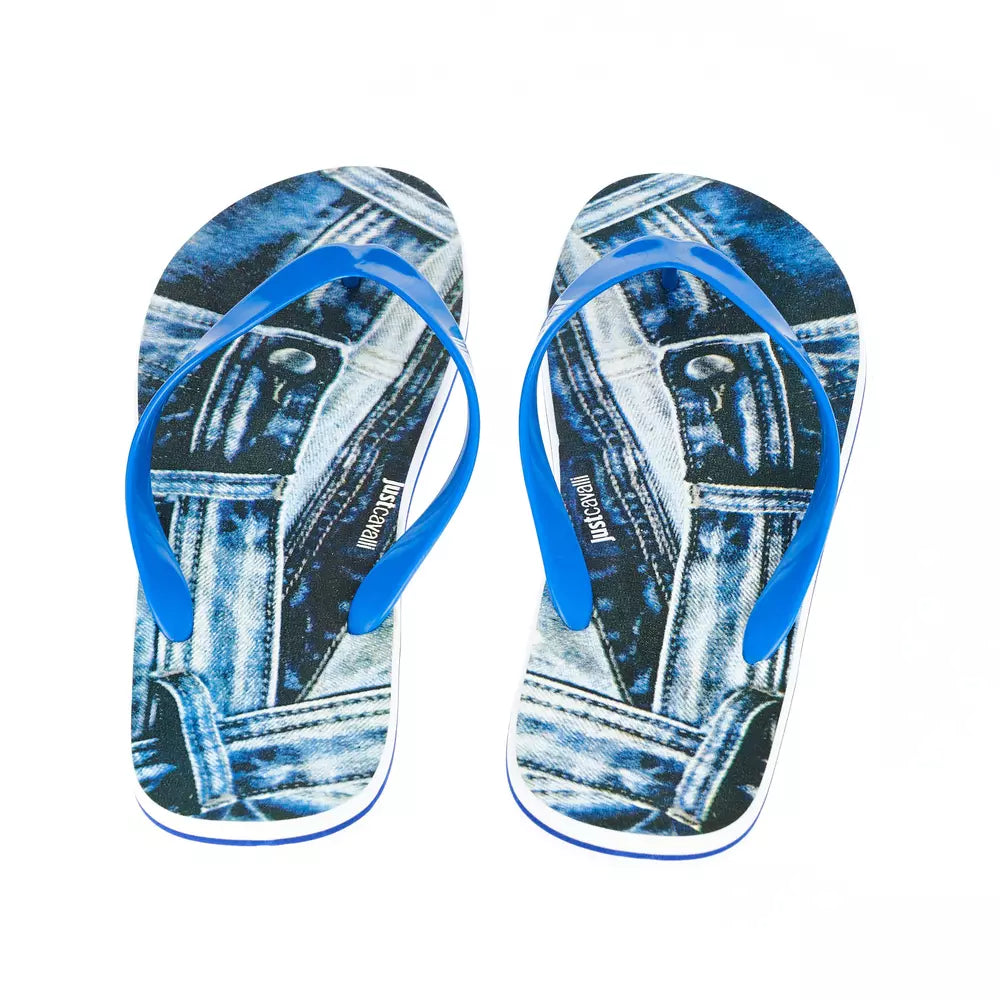 Chanclas azules claras de moda Just Cavalli para hombre