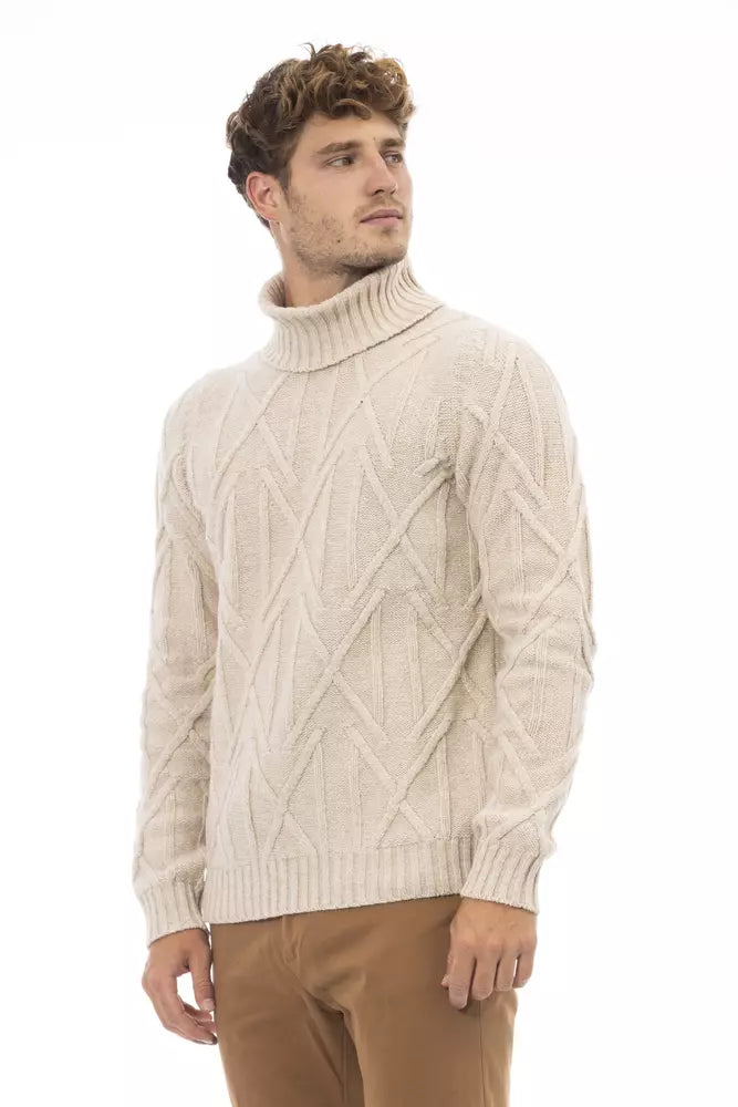 Suéter de cuello alto beige de Alpha Studio: elegancia invernal