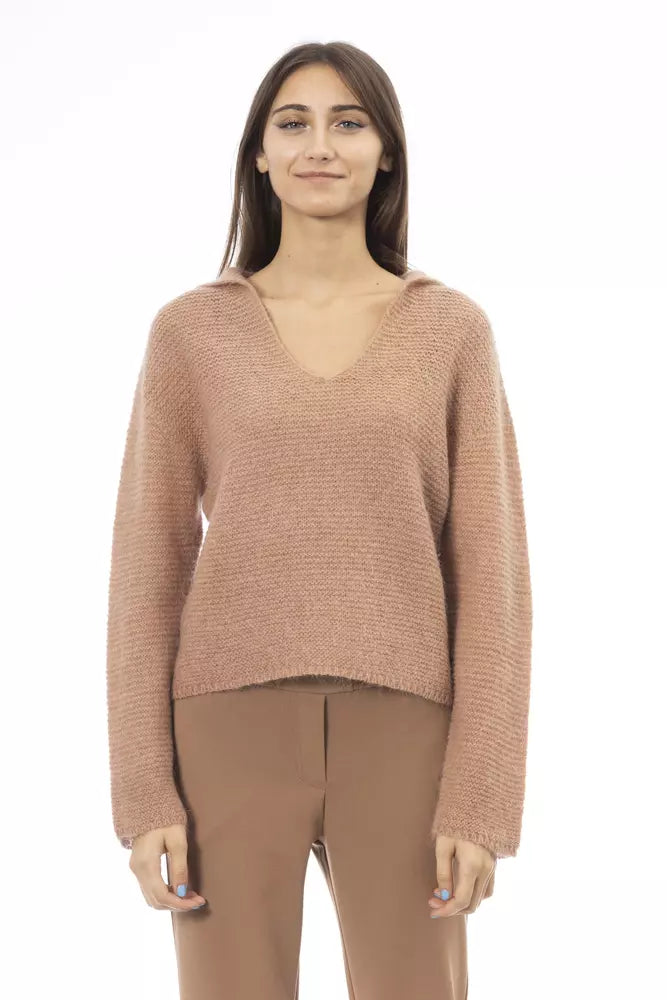 Alpha Studio Beige Polyamide Women Sweater