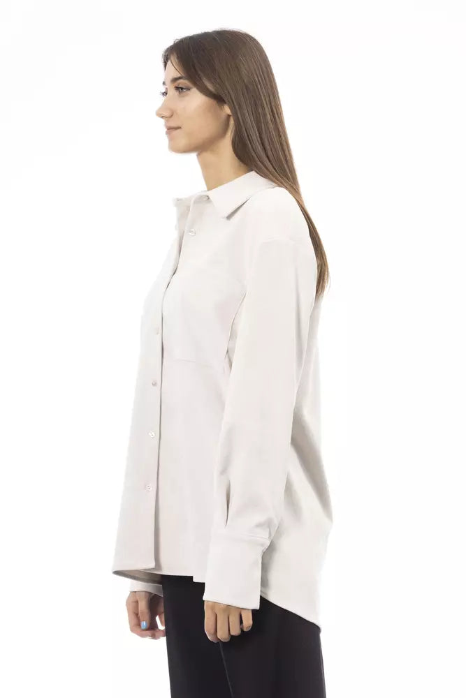 Chemise blanche élégante à boutons avec poche avant Alpha Studio