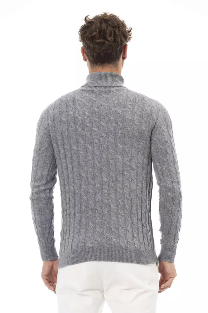 Pull col roulé gris élégant pour homme Alpha Studio