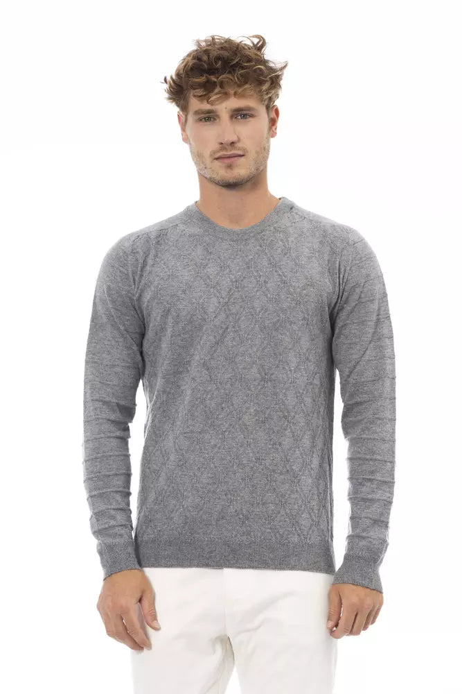 Pull ras du cou gris élégant Alpha Studio en mélange de luxe