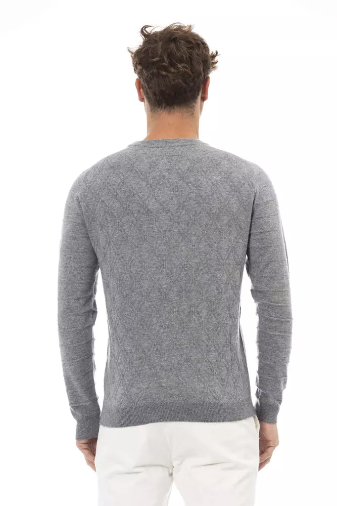 Pull ras du cou gris élégant Alpha Studio en mélange de luxe