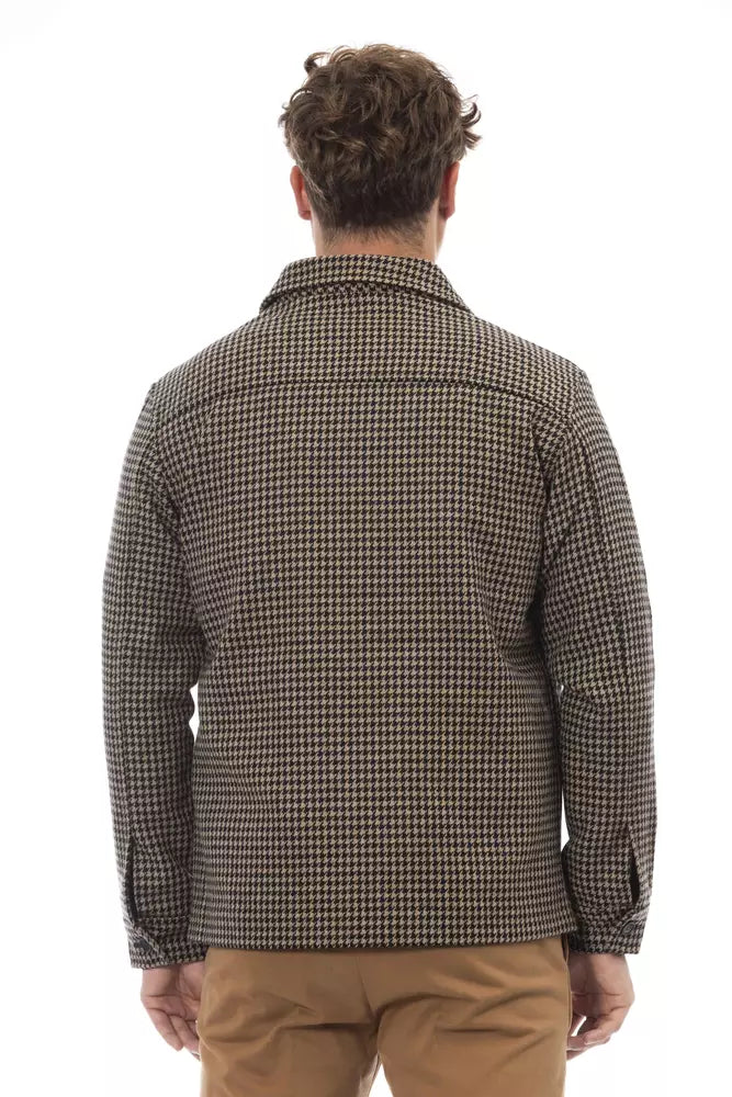 Veste chemise élégante en laine mélangée pied-de-poule Alpha Studio