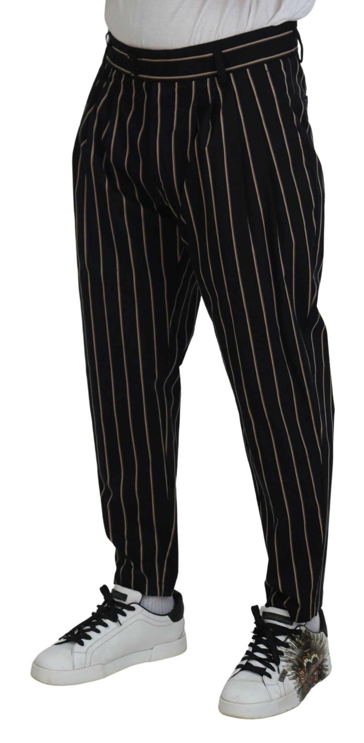 Pantalones chinos elegantes de rayas con corte cónico de Dolce &amp; Gabbana