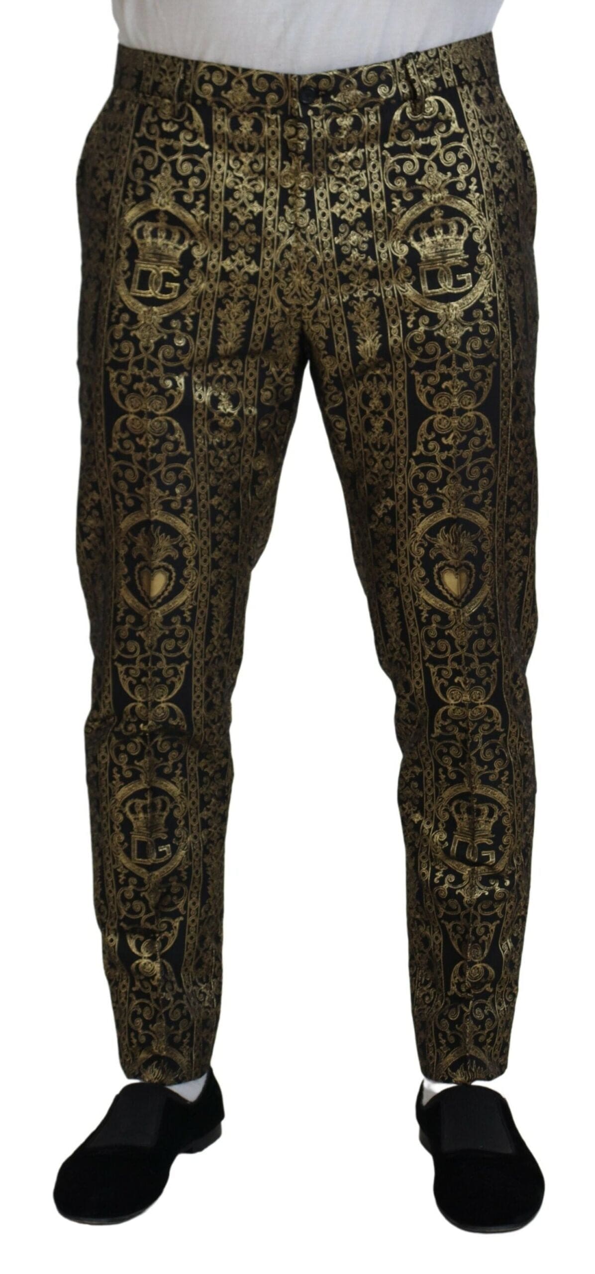 Pantalones de noche elegantes de jacquard de Dolce &amp; Gabbana