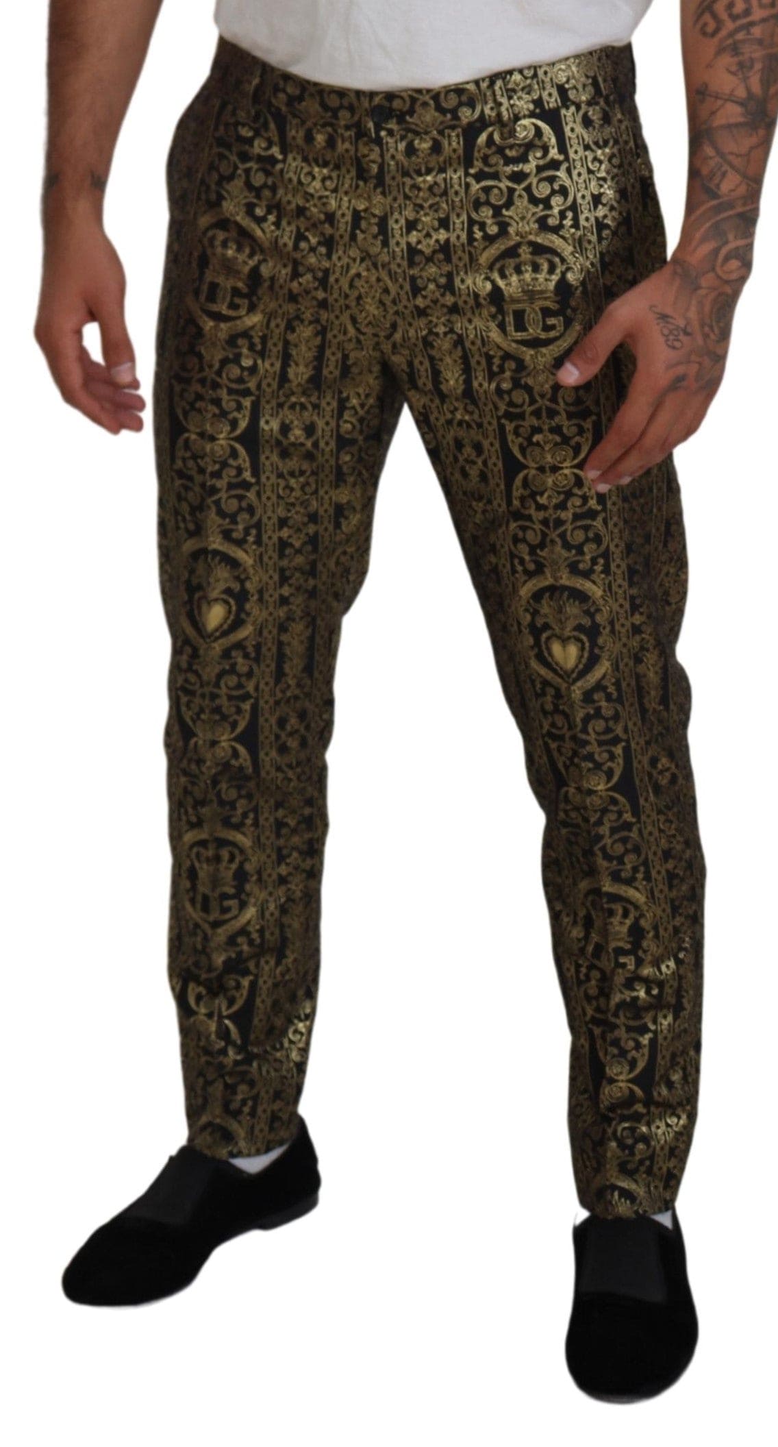 Pantalon de soirée élégant en jacquard Dolce &amp; Gabbana