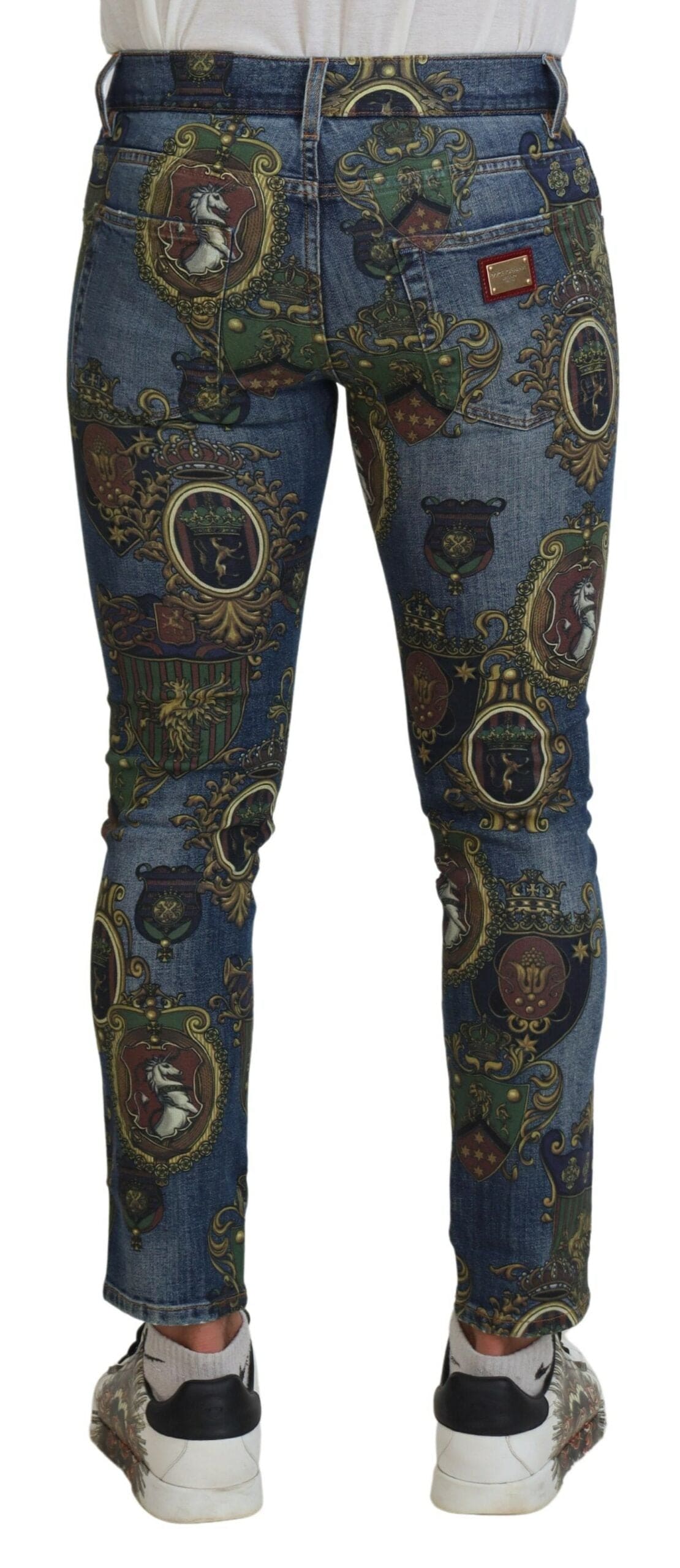 Dolce & Gabbana Elegant Slim-Fit Printed Denim Jeans