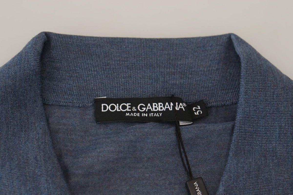 Suéter elegante de seda azul de Dolce &amp; Gabbana