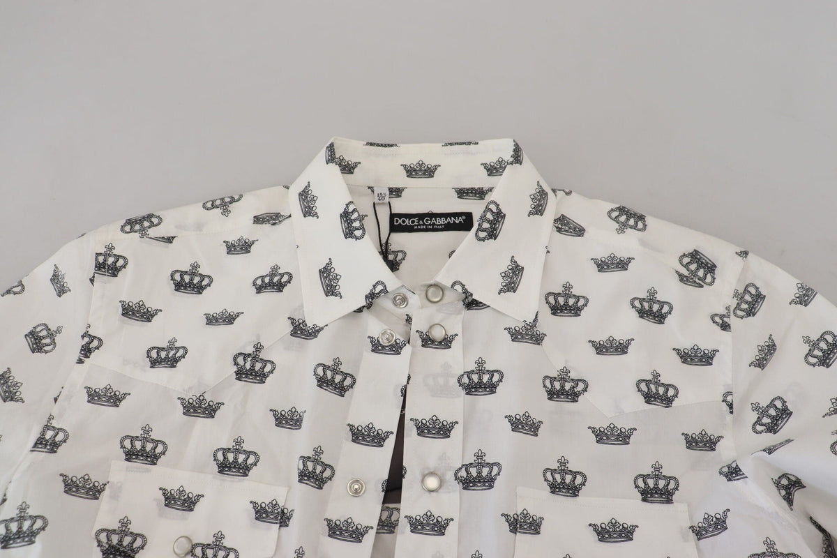 Camisa de vestir con estampado de corona y corte entallado de Dolce &amp; Gabbana