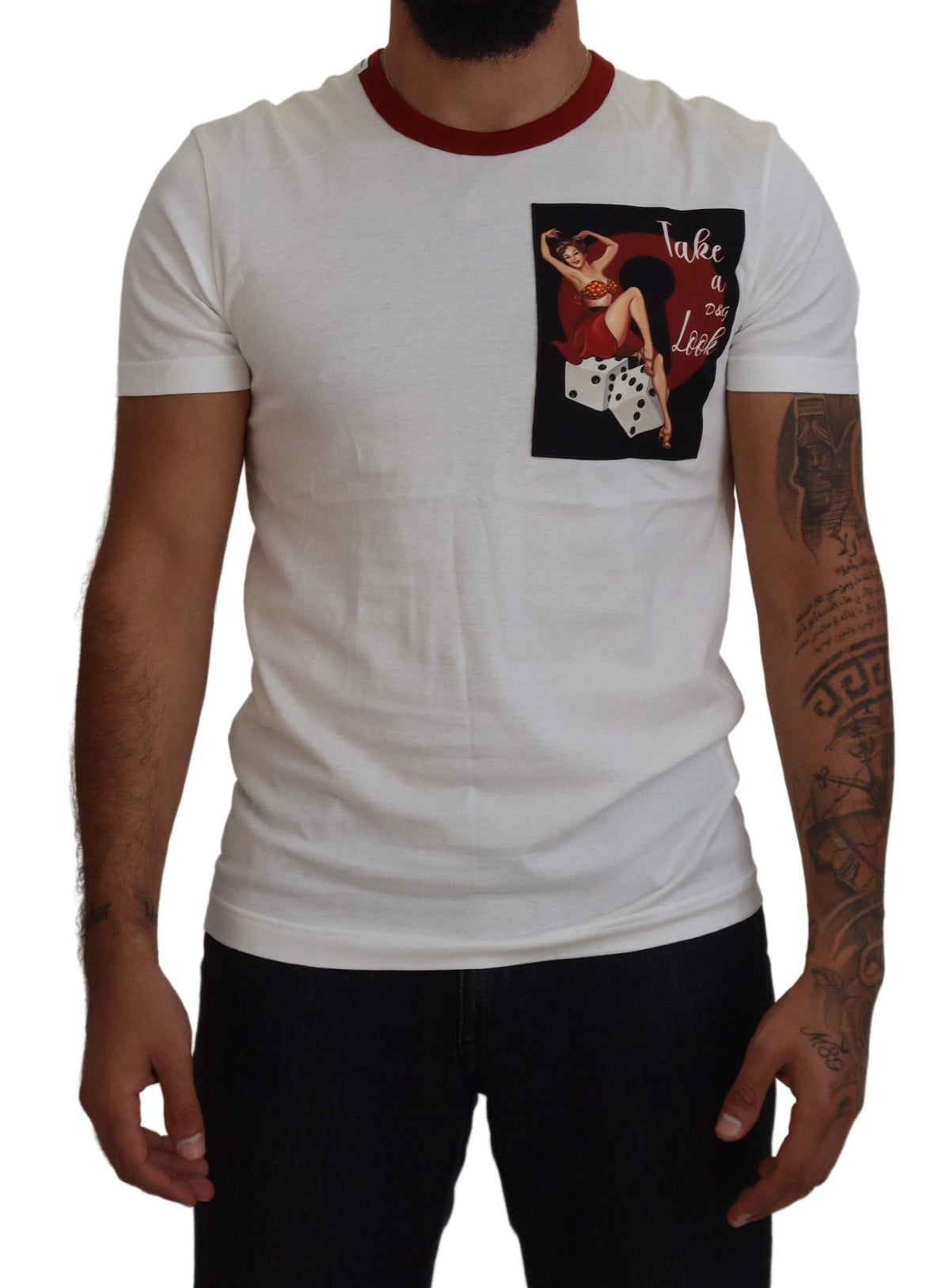 T-shirt ras du cou en coton blanc élégant Dolce &amp; Gabbana