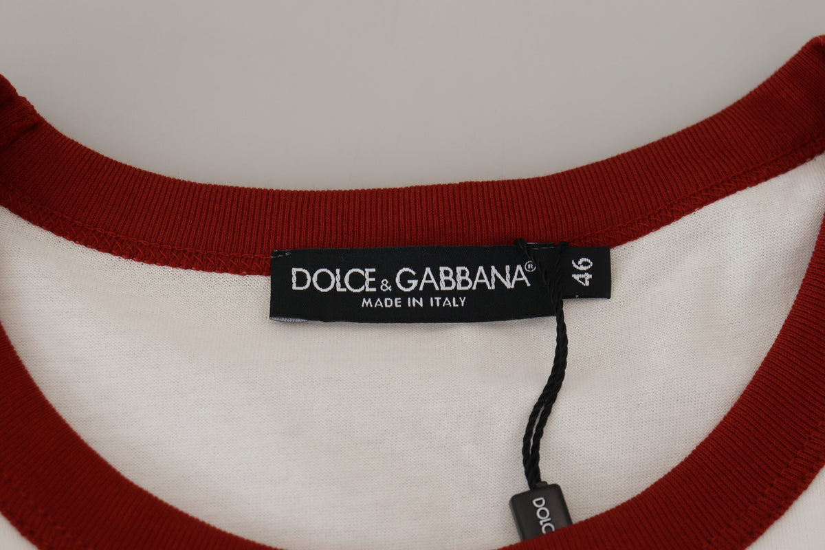 T-shirt ras du cou en coton blanc élégant Dolce &amp; Gabbana