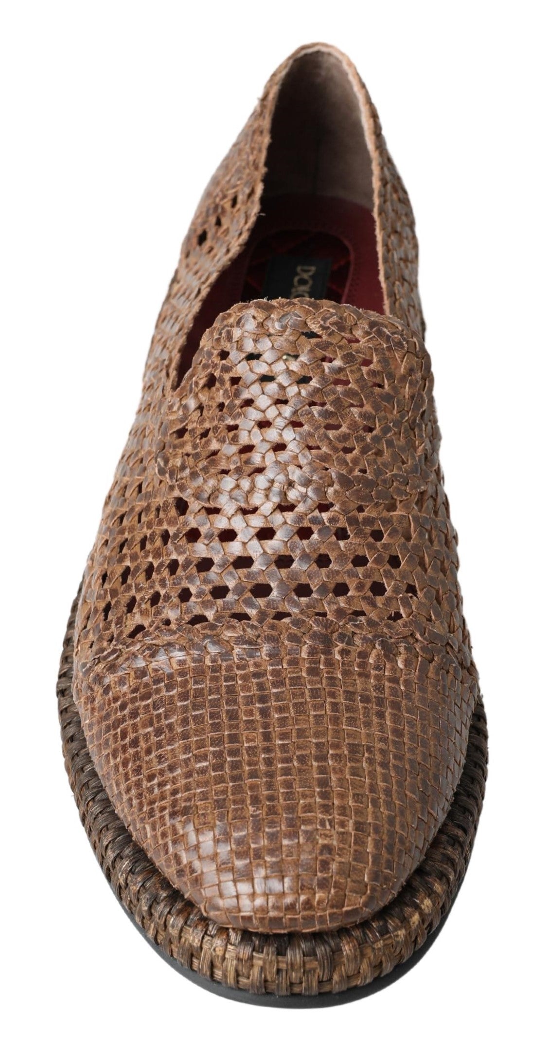 Mocassins élégants en cuir Dolce &amp; Gabbana en marron