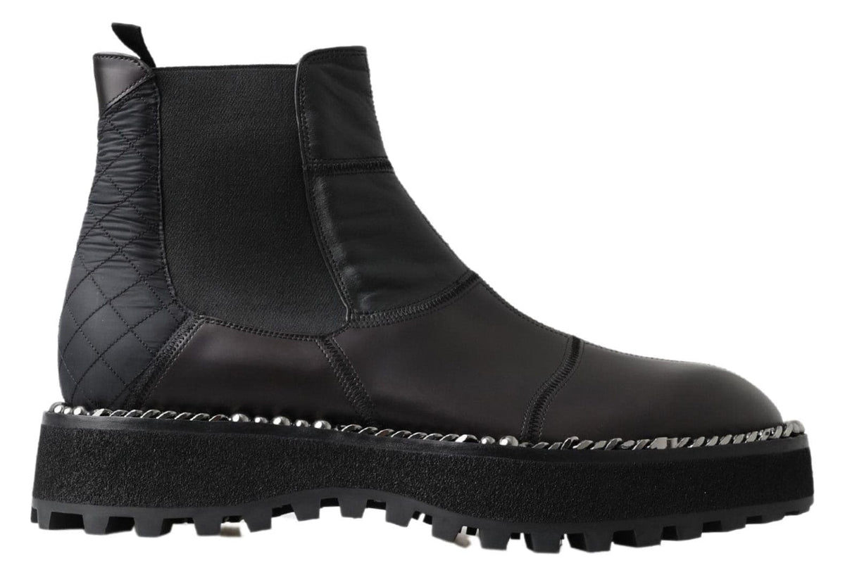 Bottines à enfiler extensibles noires élégantes Dolce &amp; Gabbana