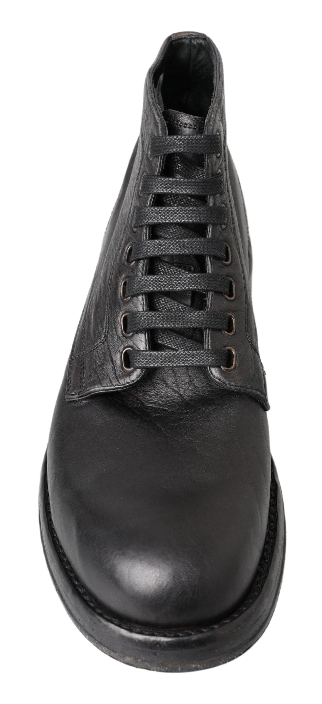 Bottines à lacets en cuir noir Dolce &amp; Gabbana Equisite