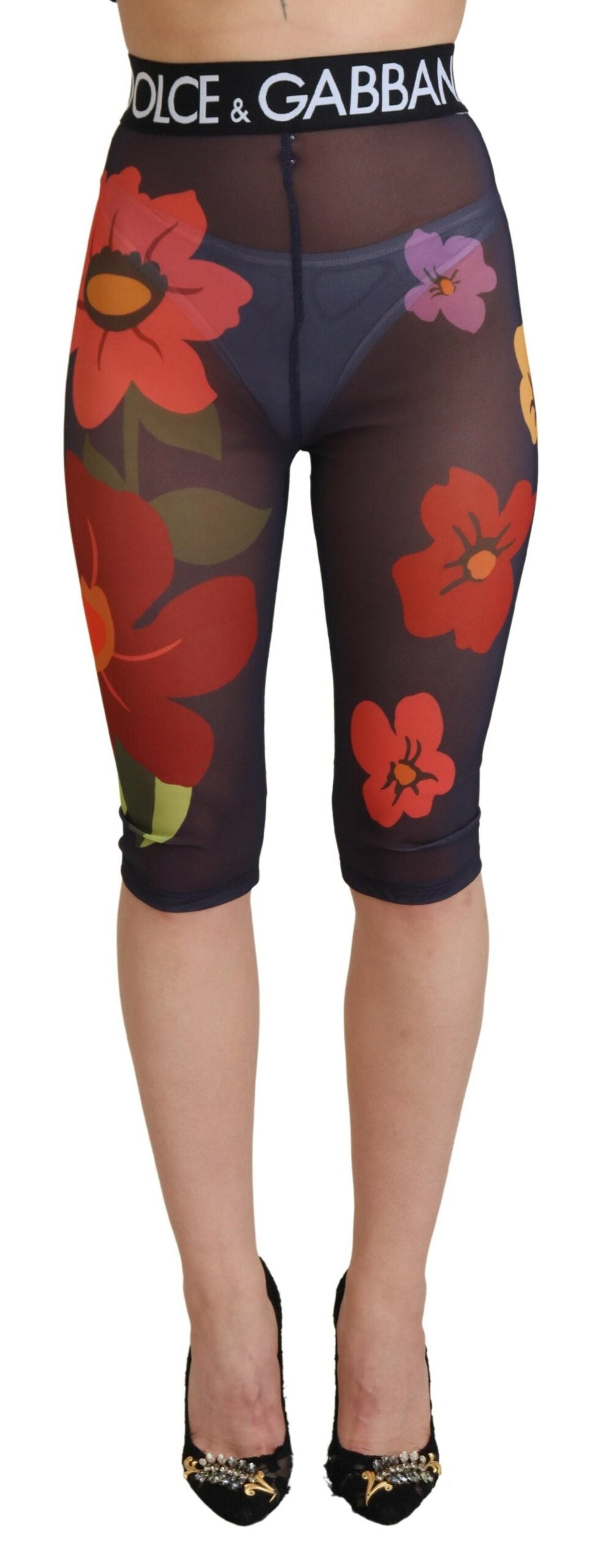 Leggings de cintura alta con estampado floral elegante de Dolce &amp; Gabbana