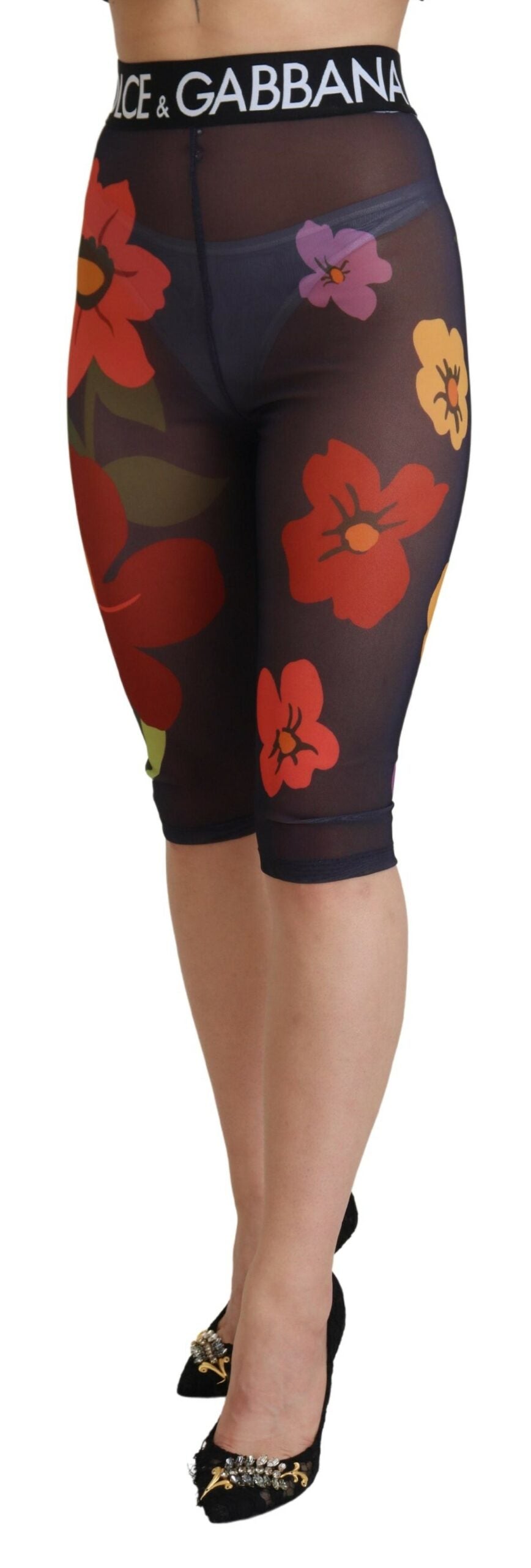 Leggings de cintura alta con estampado floral elegante de Dolce &amp; Gabbana