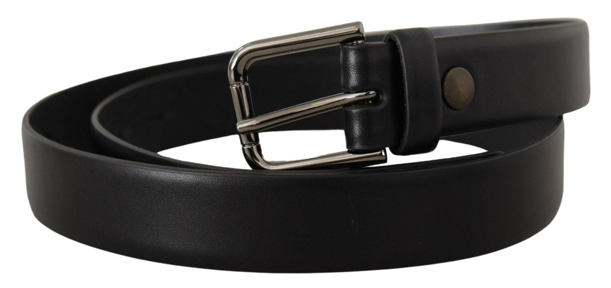 Ceinture classique élégante en cuir noir Dolce &amp; Gabbana