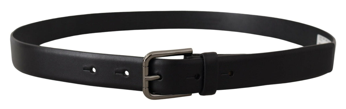 Ceinture classique élégante en cuir noir Dolce &amp; Gabbana