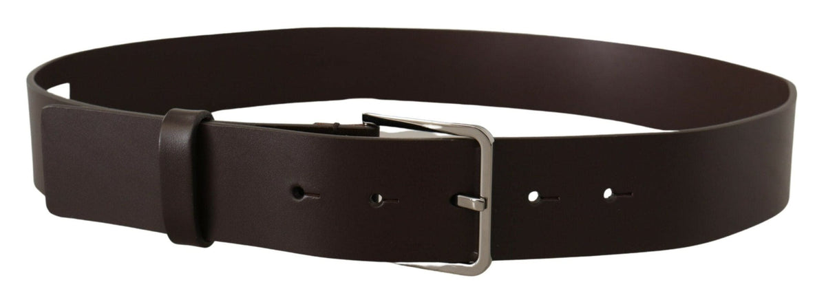 Ceinture élégante en cuir marron foncé Dolce &amp; Gabbana